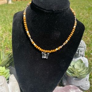 Clear butterfly necklace 🦋🌷🤩